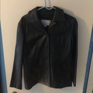 Black light weight leather coat